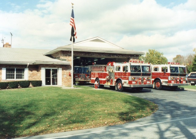 Engine 257 & Engine 256 in front of Station 3 Furnace Woods Fire Station